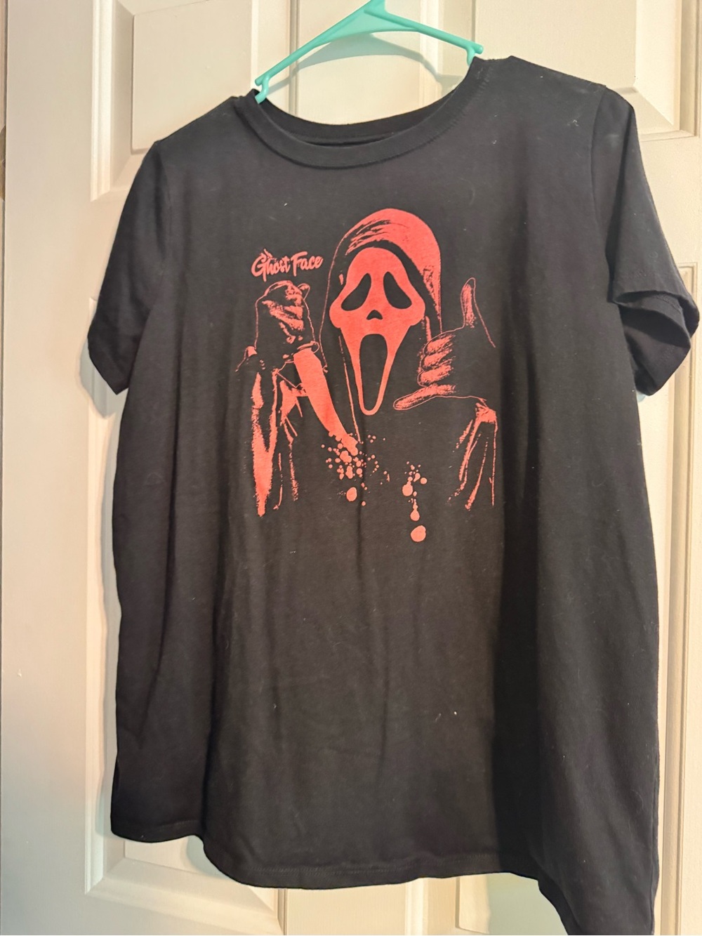 Torrid Ghost Face Graphic Black T-Shirt with Red Print